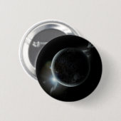 Schwarzer Planet 3D-Abbildung im Universum Button (Vorne & Hinten)