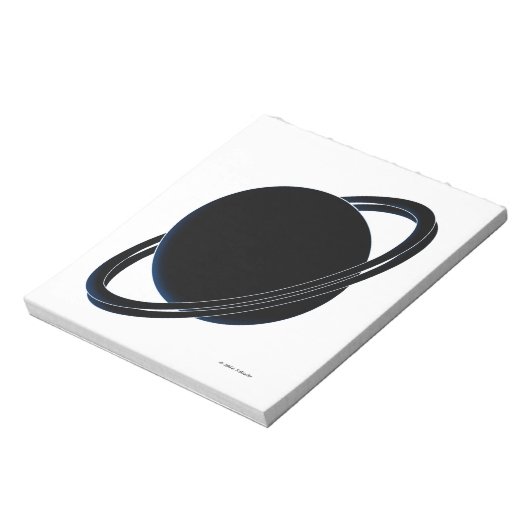 Schwarzer Planet Notizblock (Rotiert)
