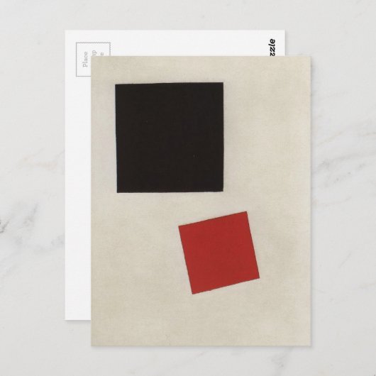 Schwarzer Platz und Roter Platz von Kazimir Malevi Postkarte (Vorne/Hinten)