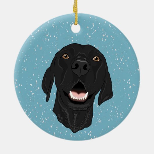Schwarzer Pointer Puppy Keramik Ornament (Hinten)