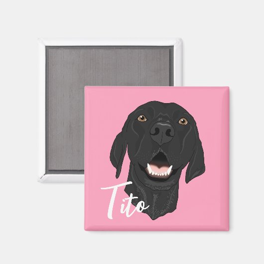 Schwarzer Pointer Puppy Magnet (Vorderseite/Rückseite)