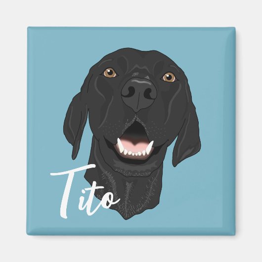 Schwarzer Pointer Puppy Magnet (Vorne)