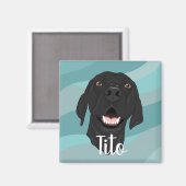 Schwarzer Pointer Puppy Magnet (Vorderseite/Rückseite)