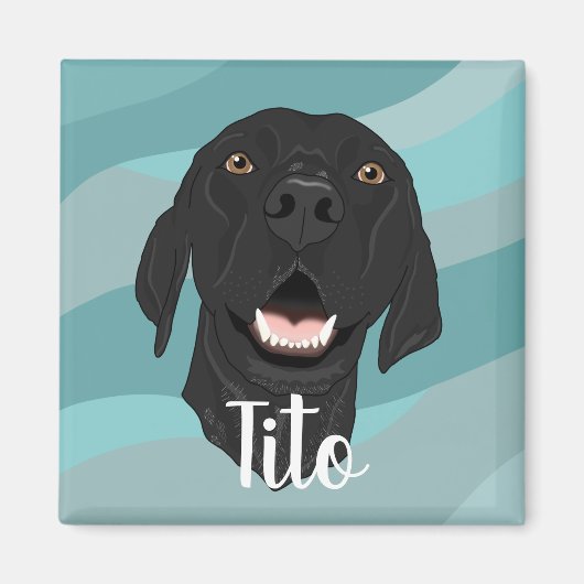Schwarzer Pointer Puppy Magnet (Vorne)