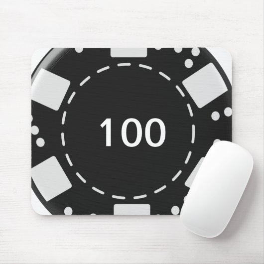 Schwarzer Pokerchip Mousepad (Mit Mouse)