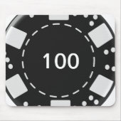 Schwarzer Pokerchip Mousepad (Vorne)