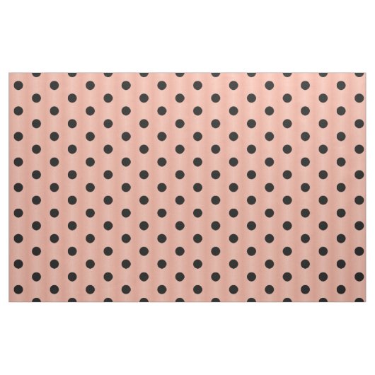 Schwarzer Polka-Dos-Lachs-Rosa Stoff (Yard (91,4 cm))