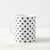 Schwarzer Polka-Dot, anpassbare Hintergrundfarbe Tasse (Vorderseite Links)