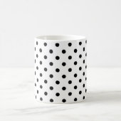 Schwarzer Polka-Dot, anpassbare Hintergrundfarbe Tasse (Mittel)