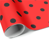 Schwarzer Polka Dot auf Red Large Space Wrapping P Geschenkpapier (Rolleneckpunkt)