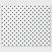 Schwarzer Polka-Dot auf weißem großen Raum Geschenkpapier (Flach)