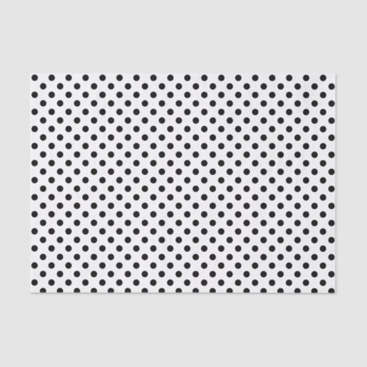 Schwarzer Polka Dot auf Weißzungenpapier Seidenpapier (Vorderseite)