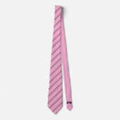 Schwarzer Polka Dot Circles-Muster auf Bubblegum P Krawatte (Vorderseite)