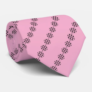 Schwarzer Polka Dot Circles-Muster auf Bubblegum P Krawatte
