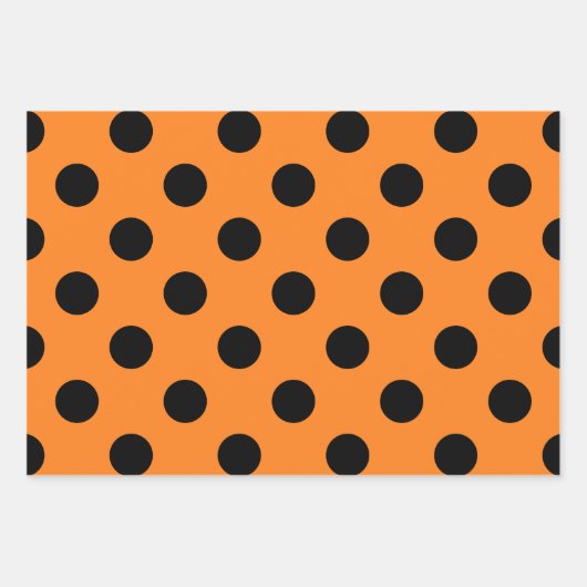 Schwarzer Polka-Dot Geschenkpapier Set (Vorderseite)