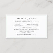 Schwarzer Polka dot Green Watercolor Splash Modern Visitenkarte (Rückseite)