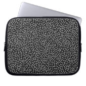 Schwarzer Polka-Dot-Laptop Laptopschutzhülle (Vorderseite)