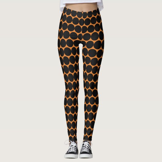 SCHWARZER POLKA-HUND, HALLOWEEN LEGGINGS Orange (Vorderseite)