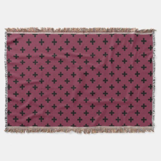 Schwarzer Polka kreuzt auf Maulbeere Decke (Vorderseite)