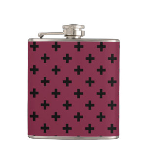 Schwarzer Polka kreuzt auf Maulbeere Flachmann