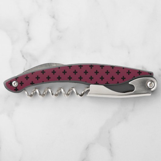 Schwarzer Polka kreuzt auf Maulbeere Kellnermesser (Rückseite)