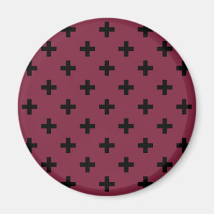 Schwarzer Polka kreuzt auf Maulbeere Magnet