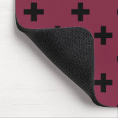Schwarzer Polka kreuzt auf Maulbeere Mousepad (Ecke)