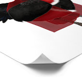 Schwarzer polnischer Hengst mit Weihnachtsgeschenk Poster (Ecke)