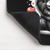 Schwarzer Pomeranian-Hund Valentinstag Hundebesitz Mousepad (Ecke)