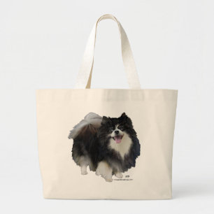 Schwarzer Pomeranian Jumbo Stoffbeutel