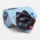 Schwarzer Pomeranian Krawatte (Gerollt)