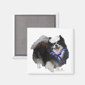 Schwarzer Pomeranian Seemann Magnet (Vorderseite/Rückseite)