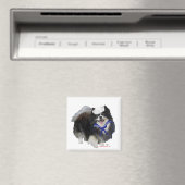 Schwarzer Pomeranian Seemann Magnet (In Situ (Geschirrspüler))