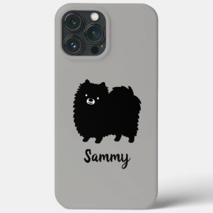 Schwarzer Pomeranian Süßer Cartoon-Hund Custom Case-Mate iPhone Hülle