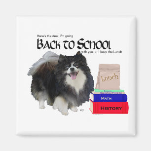 Schwarzer Pomeranian Zurück zur Schule Magnet
