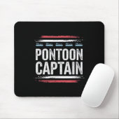 Schwarzer-Ponton Bootskapitän 4. Juli Mousepad (Mit Mouse)