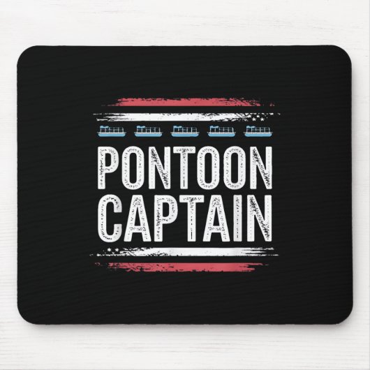 Schwarzer-Ponton Bootskapitän 4. Juli Mousepad (Vorne)
