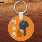 Schwarzer Poodle Boo Schlüsselanhänger (Vorderseite)