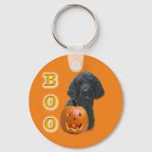 Schwarzer Poodle Boo Schlüsselanhänger (Rückseite)