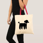 Schwarzer Poodle-Hund-Grafik Tragetasche (Vorderseite (Produkt))