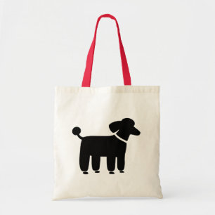 Schwarzer Poodle-Hund-Grafik Tragetasche