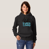 Schwarzer Poodle-Platz in Blau Hoodie (Vorne ganz)