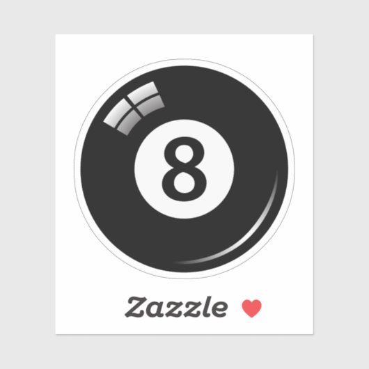 Schwarzer Pool/Billardball Nummer 8 Aufkleber (Blatt)