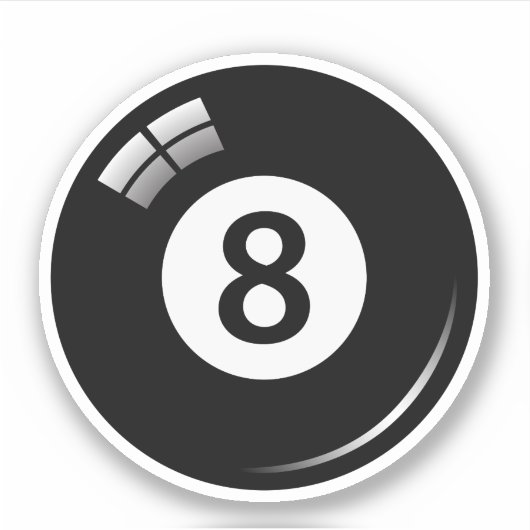 Schwarzer Pool/Billardball Nummer 8 Aufkleber (Vorderseite)