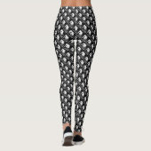 Schwarzer Pop Art Pandas Yoga Leggings (Rückseite)