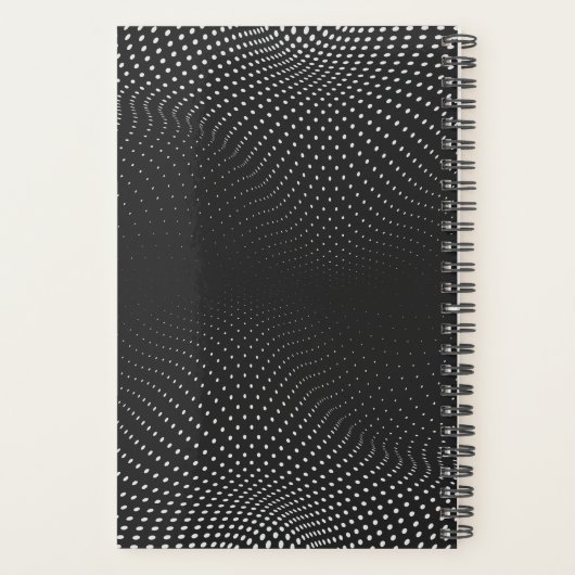 Schwarzer Pop Dots Year Planer (Rückseite)