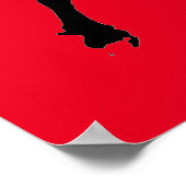 Schwarzer Pop Kunst Reiten Silhouette Poster (Ecke)