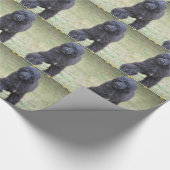 Schwarzer portugiesischer Wasser-Hund Geschenkpapier (Ecke)