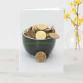 Schwarzer Pot glücklicher Patrizientag Karte (Gelbe Blume)