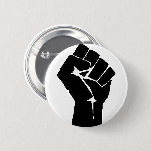 Schwarzer Power Faust Button (Vorne & Hinten)